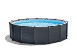 Intex GS 26384GS - Set per piscina con telaio in grafite, Ø 478 x 124 cm, per piscina, filtro sabbia, telo di copertura, telo di protezione per pavimento, scala di sicurezza
