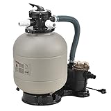 pro.tec Pompa Filtro a Sabbia per Piscine a 18-30 m³ - Capacitá del Serbatoio 40 kg - Valvola a 5 Posizioni - Depuratore Acqua da Piscina - Beige