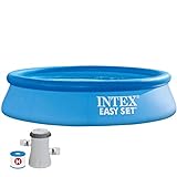 Intex 28118NP – Piscina Fuori Terra Easy Set Rotonda, Pompa Filtro 1250 L/h, 3077 L, PVC, Azzurro, 305x61 cm