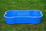 DogsLand Piscina per cani di grossa taglia, 120 cm x 25 cm x 80 cm, blu, grande piscina per cani XXL a forma di osso, piscina per bambini per giardino